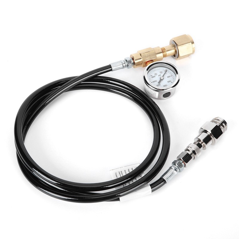DIN477 1.5m Black Soda Hose with 3000psi pressure gauge Kit