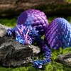 3D Printed Dragon Easter Egg,Articulated Crystal Dragon Fidget Toy,Perfect Basket
