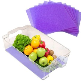 Dualplex® Fruit & Veggie Life Extender Liner for Fridge Refrigerator Drawers, 12x15 Inches (4 Pack) – Extends The Life of Your Produce & Prevents Spoilage (Purple)