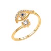 Pregeckit Blue Cubic Zirconia Evil Eye Open Rings Mal De