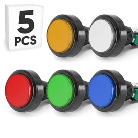 5PCS Momentary Push Button Arcade Switch Medium Round 12V DC SPDT 1NO/1NC 3Pin Multicolor