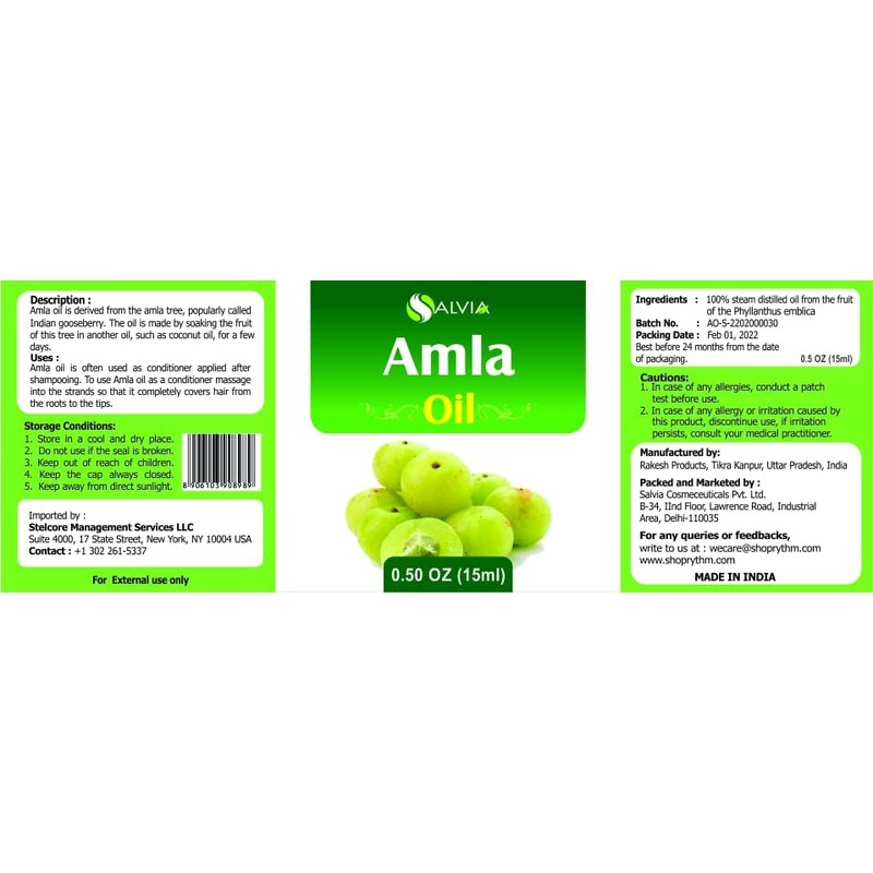 Salvia Amla (Emblica Officinalis) Essential Oil 100% Pure & Natural