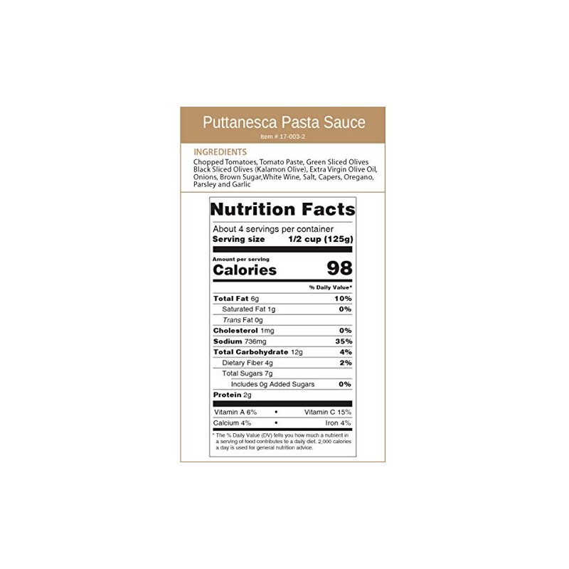 Cucina & Amore Italian Pasta Sauce Puttanesca, 16.8 ounces