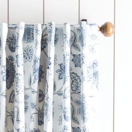 Martha Stewart Jakarta Blackout Rod Pocket/Back Tab Window Curtain Panel Pair, 84", Indigo
