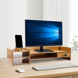 Gdrasuya10 Desk Drawer Organizers And Accessories Office Wood Desk Organizers W/Lock File Storage Computer Desktop Tray Diy Office Desk Organizer (Left)