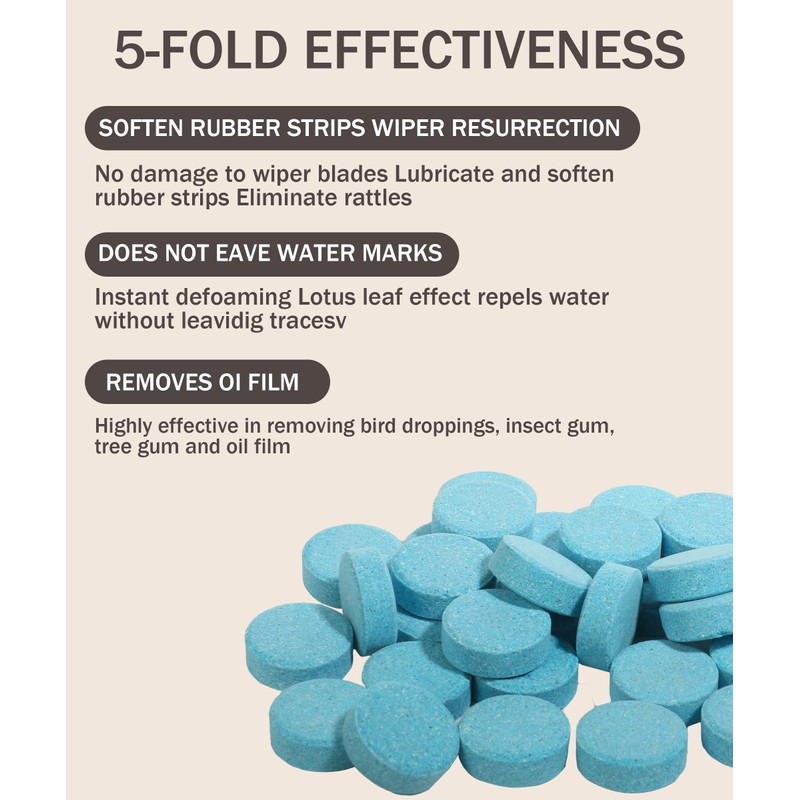 bylikeho 50PCS Windshield Washer Fluid,Windshield Wiper Fluid,Car Accessories Wiper Fluid