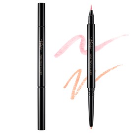 Visee Wide Trick Double Liner, 10, Nuance Thread & Beige Pink, 0.02 oz (0.4 g), Double Liner, Teardrop Bag Liner, Teardrop Bag Concealer, 2-in-1, Shadow Color, 3D Feeling