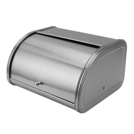Stainless Steel Bread Box, Bread Box Exquisite Appearance Small Flat Side Metal Metal Bread Box for Storing Bread, Pastries, Donuts, Cookies (Frosted)