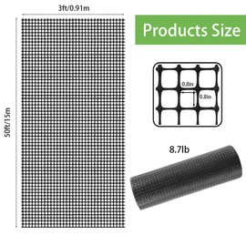 3ft x 50ft Wall Geogrid for Retaining Walls 2x2cm Grid Geocell Geogrid Polypropylene Stabilization Mesh, Driveway & Slope Reinforcement, Gravel Grid for Landscaping, Terraces, Parking Lots