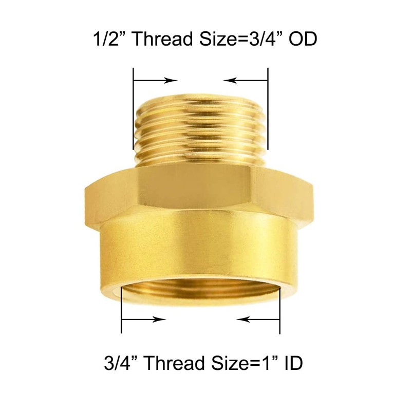 Joywayus 3/4" NPT Thread Female × 1/2" G Thread Male