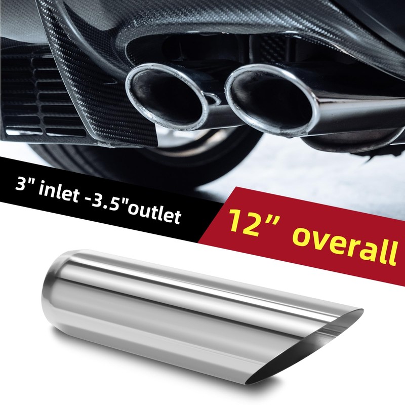 LCGP 3" Inlet Exhaust Tips, 3" Inlet x 3.5" Outlet