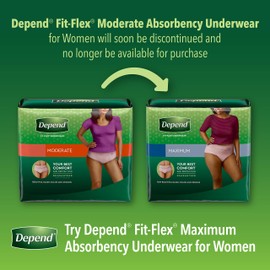 Depend Depend FIT-FLEX Incontinence Underwear for Women, Disposable, Moderate Absorbency, S/M, Blush, 84 Count (4 Packs of 21)