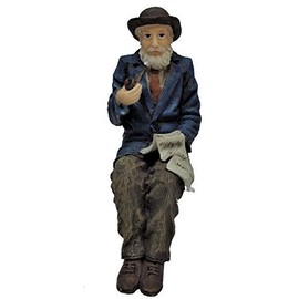Melody Jane Dolls House Old Man with Pipe Sitting 1:12 People Resin Figure