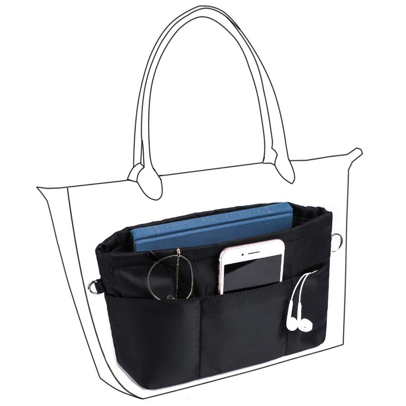 VANCORE Purse Organizer Insert with 13 Pockets, Zippered Top Insert