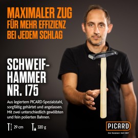 Picard 0017501-0250 250 g Grooving Hammer - Brown/Silver