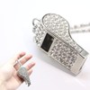 PCTC Shining Whistle, Metal Crystal Rhinestone Whistle with Keychain for