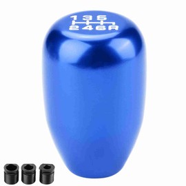 KooingTech Manual Shift Knob, Universal Shift Knob, 6 Speed Manual Shift Knob, Sensitivity Replacement Manual Gear Shift Knob, Car Gear Shift Knob Cover with 8, 10, 12MM Adapters (Blue)