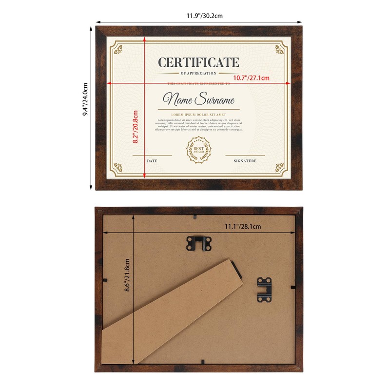 Wtrgas 1 Pack 8.5x11 Picture Frame for Tabletop and Wall,