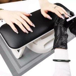 네일 테크를 위한 접이식 손 받침대 PVC 테이블 매트와 마이크로파이버 가죽이 있는 살롱용 Foldable Hand Rest for Nail Tech with PVC Table Mat and Microfiber Leather for Salon Use [Hand Pillow set]