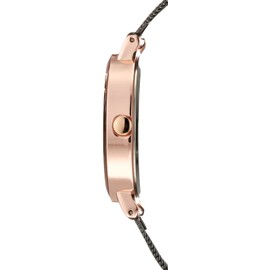 NINE WEST Women's Mesh Bracelet Watch, Dark Gunmetal Grey/Rose Gold, Unit size, Bracelet