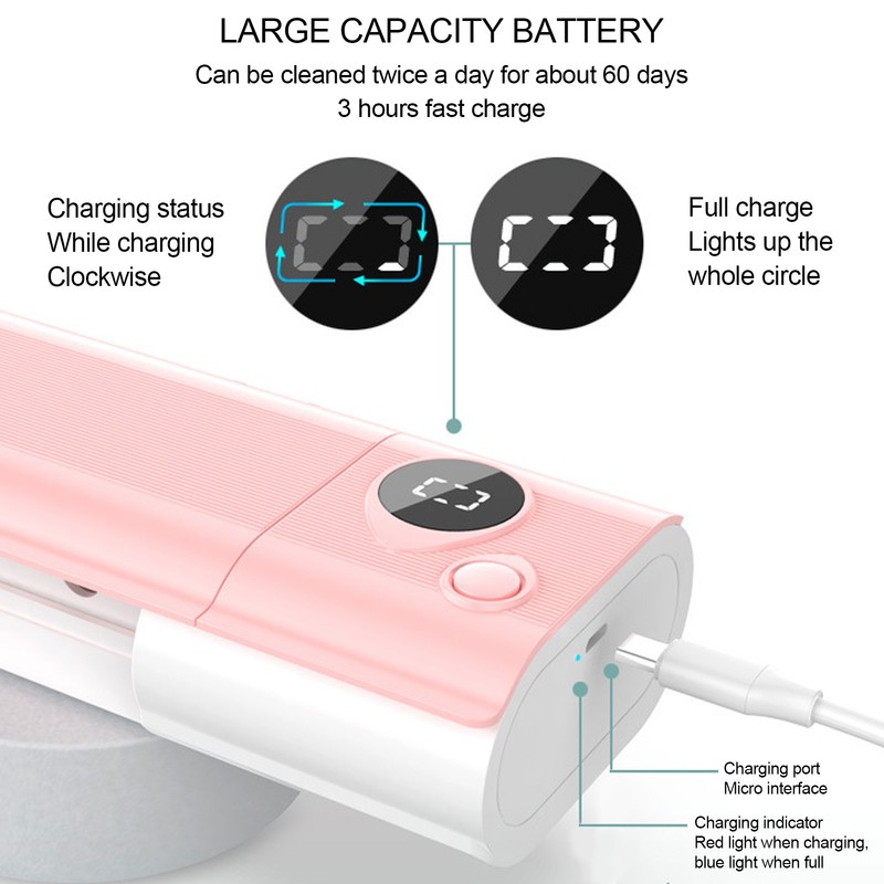 UVC Toothbrush Holder Wall Mounted Rack UV Light Cleaning Toothbrush