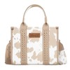 Wrangler Dreamy Cow Print Concealed Carry Tote/Crossbody:_Tan
