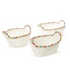 Two's Company Hand-Woven Faux Wicker Basket with Multi-Color Wood Beads