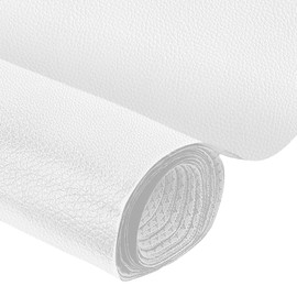 Yuragim Faux Leather Sold by the Metre 100 x 140 cm, Leather Fabric Sold by the Metre Waterproof Faux Leather Grained Leather Textured Leather Fabric Sold by the Metre Leather White Gifts for Easter