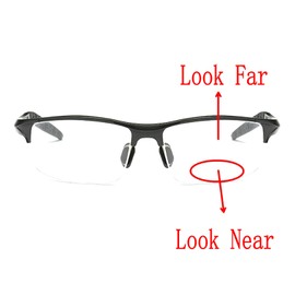 Aluminum Magnesium Multifocal Lens Reading Glasses Men Presbyopia Hyperopia Bifocal Glasses Sun Photochromic Sunglasses NX (Black, 0)