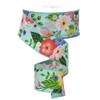Graphic Florals Flower Pattern Wired Edge Ribbon for Fabric Bows,
