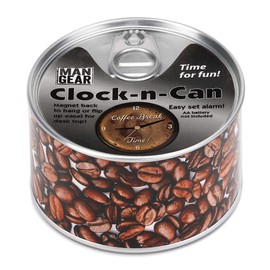 DEMDACO Coffee Break Clock-n-Can Silver Tone 4 x 4 Metal and Magnet Desk Clock