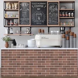 TORURAL 100 Vintage Brown/Red Faux Brick Wall Tiles, 3D Thin Brick Veneers for Bedroom, Bathroom, Kitchen, Fireplace and Fence Wall Panels (14.2 sq ft)