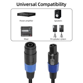 GELRHONR Speakon Extension Cable 1.6FT, SpeakOn Male to Speakon Female Adapter Cable with Twist Lock for Mixer Boards, Junctions, Preamps, Speakers, etc (0.5M)