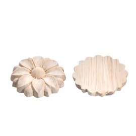 10-Pack Unpainted Wood Rosettes Little Onlay Appliques (Dia-3cm/1.18") for Furniture Decoration, Unfinished Round Flower Carving Craft Decals for Home Chests Cabinet Cupboard Dresser Bed Wardrobe