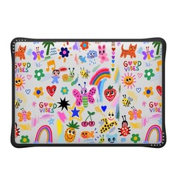 CASETiFY Impact MacBook Air 13-inch (M1/Intel) Case [Enhanced Protective Corner Design/Ventilation Cutouts/Anti-Slip Grip] - Good Vibes - Clear Black