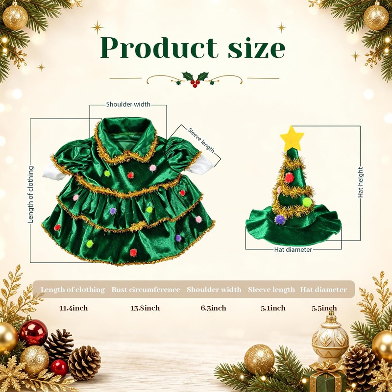 23" Christmas Tree Porch Goose Outfits, Xmas Tree Goose Costume