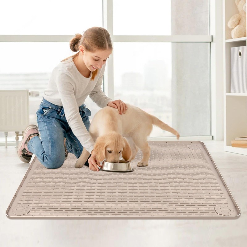 Bartuke Cat Food Mat, 40" x 28" Extra Large Silicone