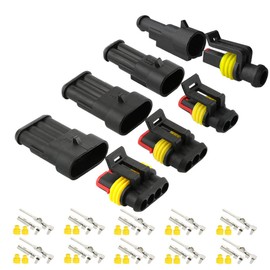 Aiqeer 30 Kit Car Cable Connector Plug Set, Car Waterproof Electrical Cable Connector, Waterproof Quick Connector (1 Pin, 2 Pin, 3 Pin, 4 Pin)