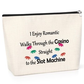 Gambler Gift Makeup Bag Casino Lovers Gifts for Women Slot Machine Makeup Bag for Gamblers Casino Lover Friends Her Christmas Birthday Presents for Gambler Friends Makeup Travel Pouch Game Lover Gift