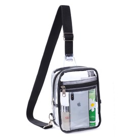 Clear Sling Bag, Clear Bag Stadium Approved for Women & Men,Small Clear Fanny Pack Crossbody Bags Chest Bag for Hiking, Travel, Beach, Sports Events, Concerts