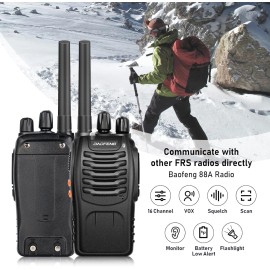 BaoFeng Walkie Talkies Long Range Rechargeable w/Mic,Portable FRS Two Way Radios
