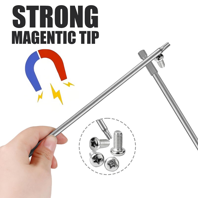 Utoolmart 200mm/7.9” Extra Long Torx Screwdriver Bit Set 11pcs, Magnetic