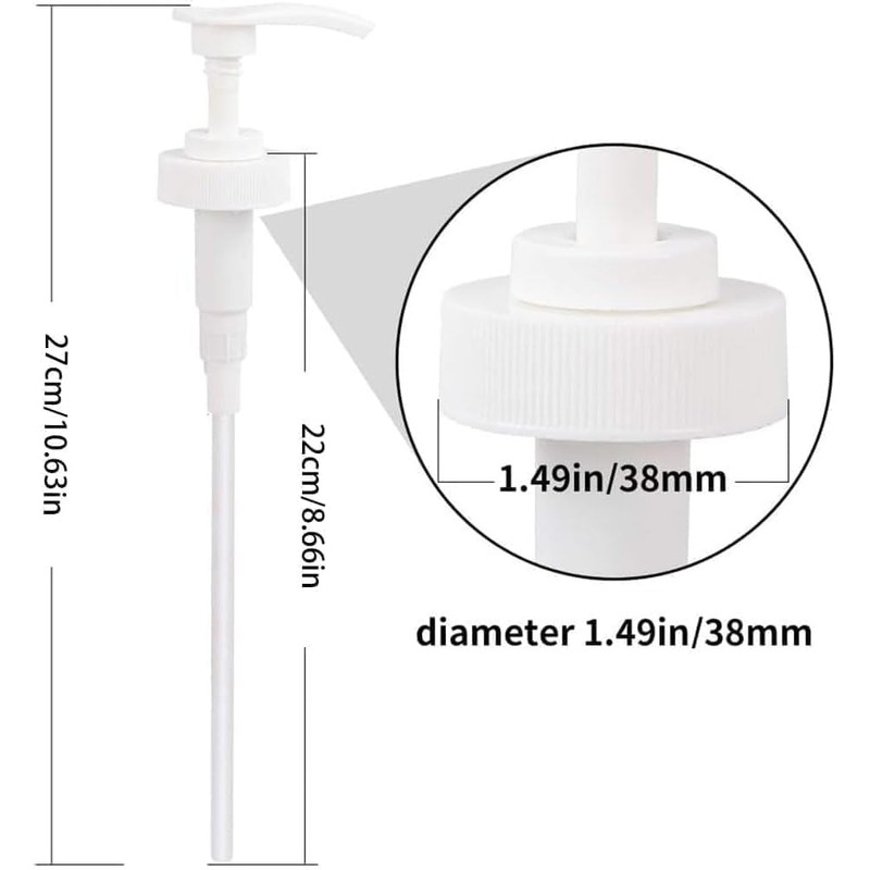 5Pcs 5L Pump Dispenser, 38mm Bottle Pump Dispenser with Tube