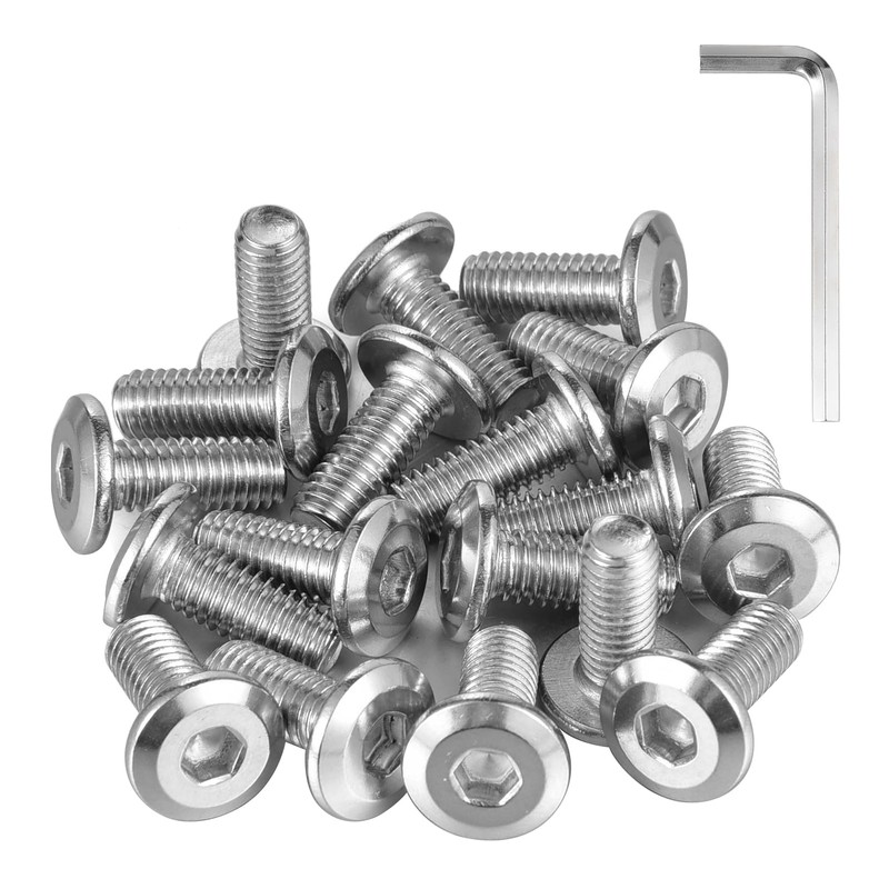 FCZDQ M8-1.25 x 55mm Countersunk Bolts Flat Head Hex Socket