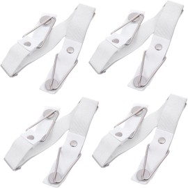 POPETPOP Fijador de Fundas de Edredón para Sujetar Sábanas y Colchas Banda Elástica y Hebilla de Metal 4 Clips Ajustables Protege Tela y Mantiene Cama Fija