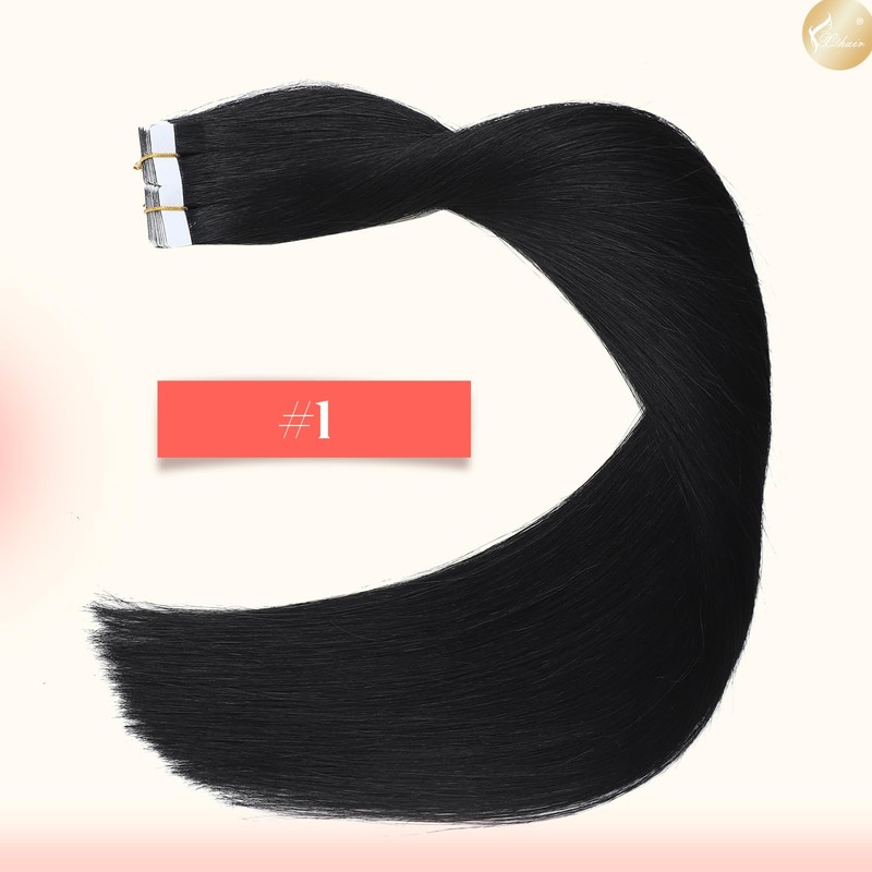 XDhair Tape in Hair Extensions, Echthaar, selbstklebend, 20 Stück/50 g,