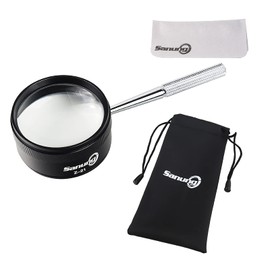 Sanung Z-21 - Lupa óptica de mano (30 x con mango desmontable, 40 mm, lupa para niños mayores, lectura, exploración de joyería