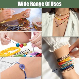 ZUYIST Elastic Band for Bracelets 0.8 mm x 10 m, Rubber Cord Elastic in 12 Colours, Band for Bracelets with Transparent Plastic Box, Rubber Cord for Threading Beads