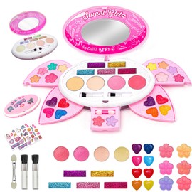 Makeup Set, Girls, Present, Children, Cosmetics Set, Toy, Water Drop, Pretend Play, Makeup Set, Elementary School Students, Birthday Gift, Children's Day, Christmas Present (Pink)