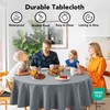 Deconovo Faux Linen Wipable Tablecloth, Table Protector for Party, Garden